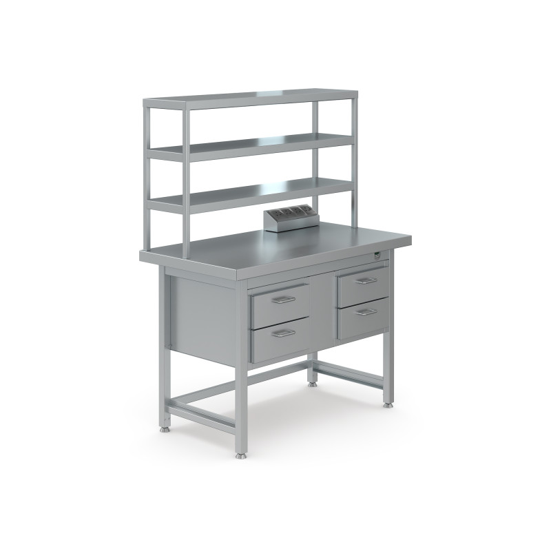 Packing table with height adjustment