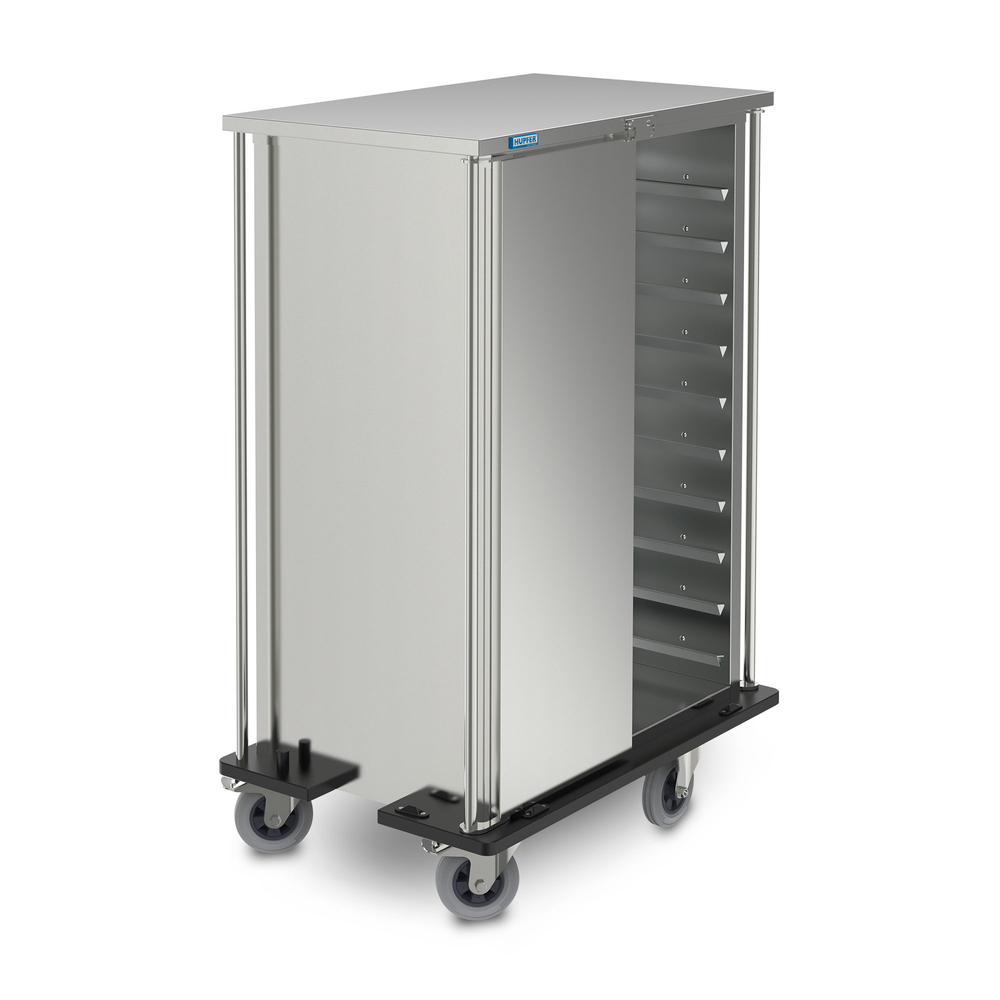 Tray Transport Cart, Modular Construction, 2 Compartments | Hupfer