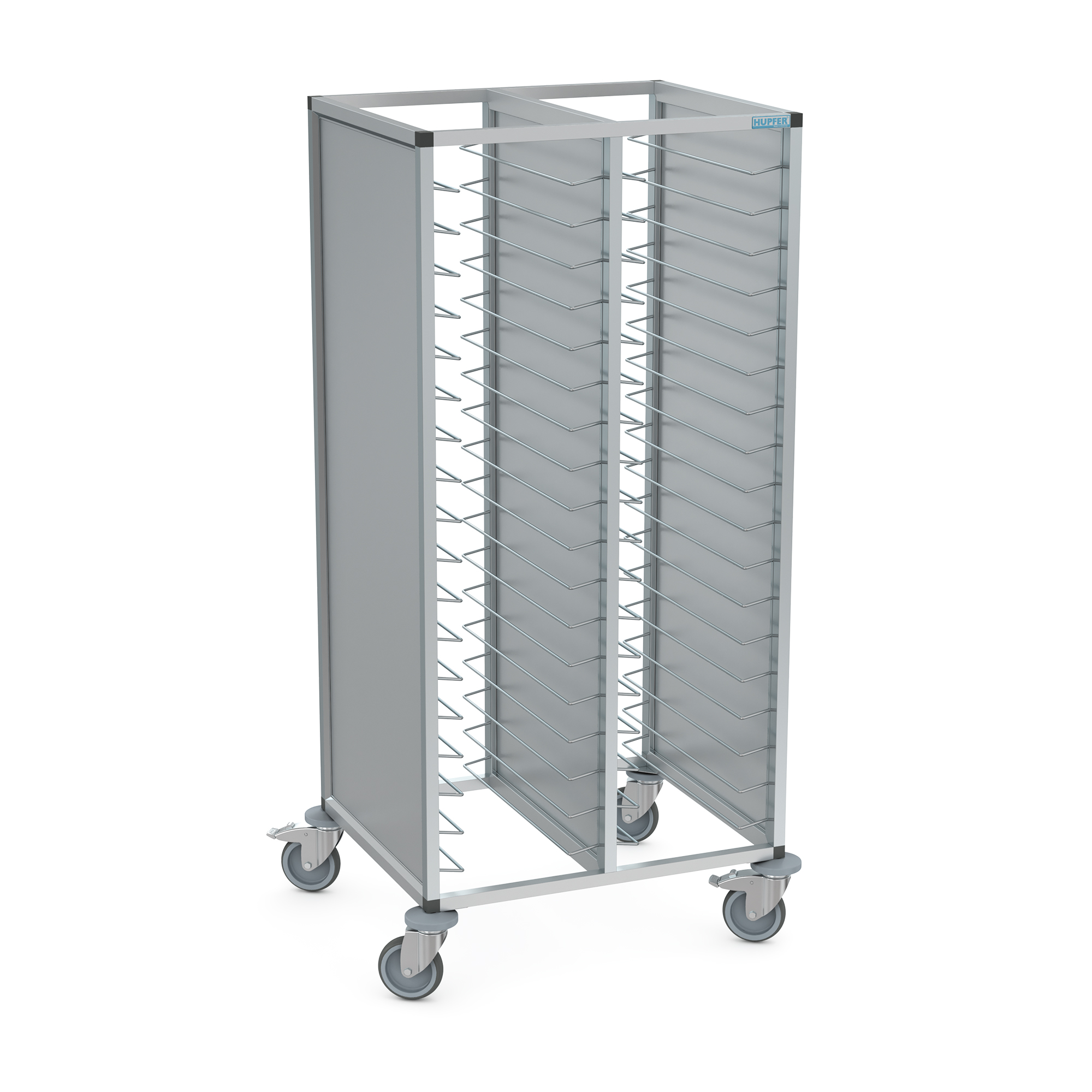 Tray Clearing Trolley For 2 × 18 GN Trays, Pitch: 75 Mm | Hupfer